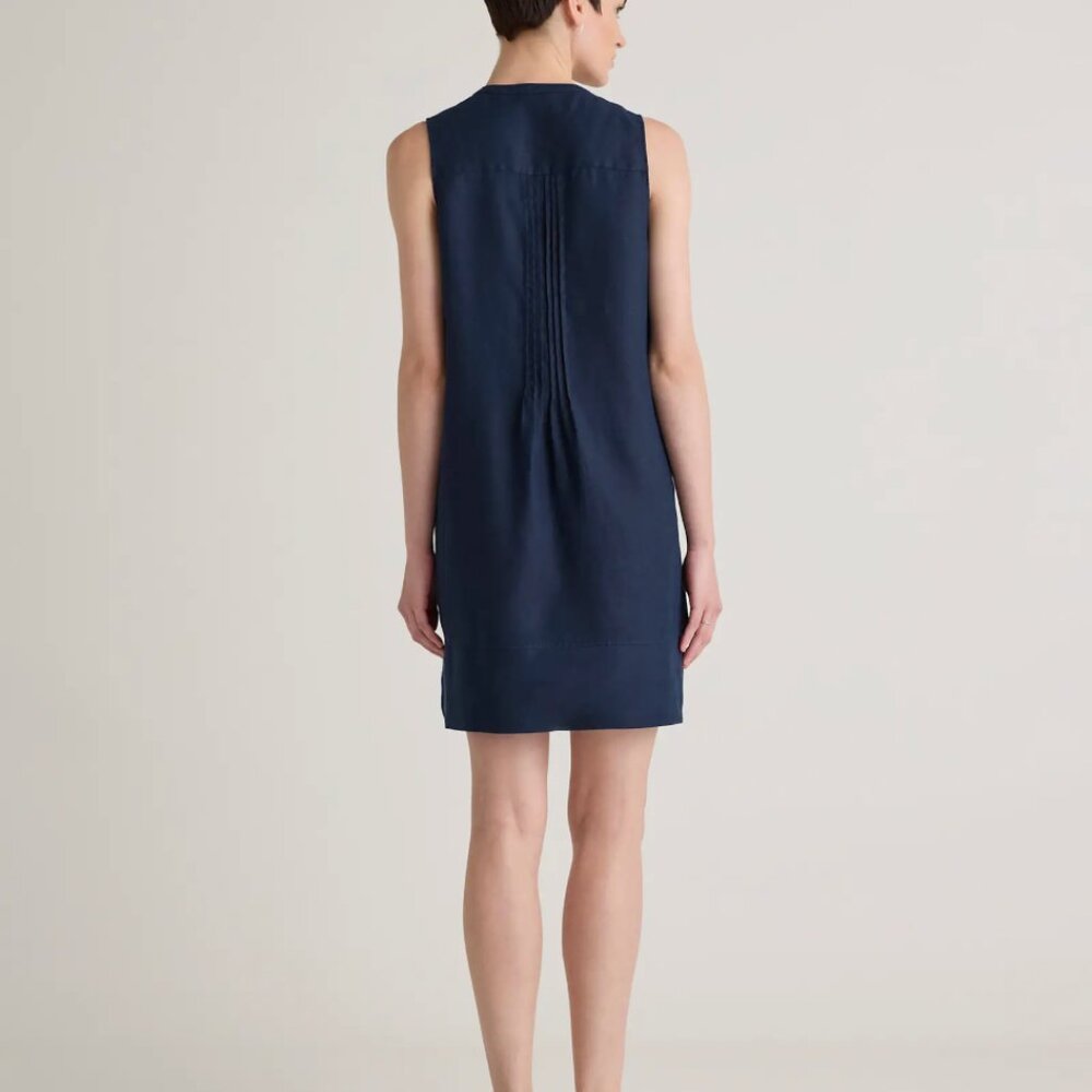NWOT Quince Navy Blue Organic Cotton Sleeveless Dress M - Picture 9 of 11